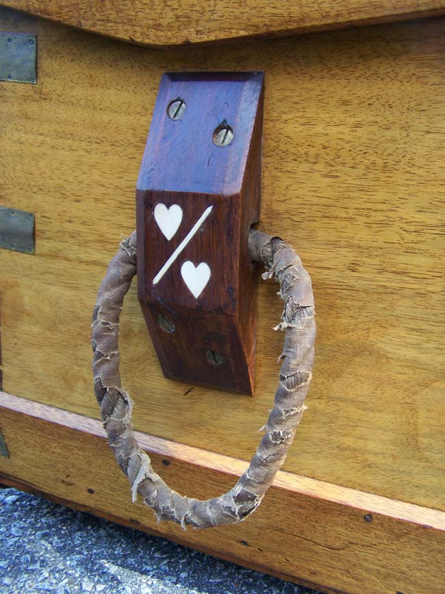 An Outstanding China Trade period Camphorwood Seaman's Chest with Ivory Inlaid Cleats circa 1830 — image 3